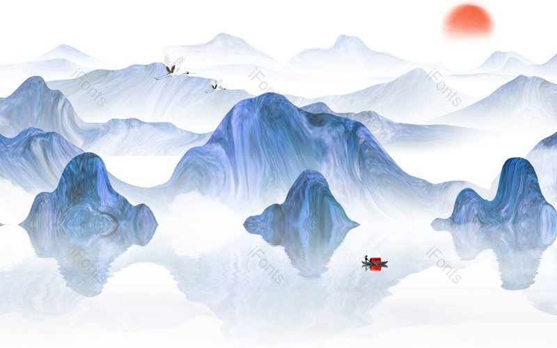 中国风手绘风景山水插画背景设计,插画/手绘图,插画/手绘图库,插画/手绘图下载,插画/手绘